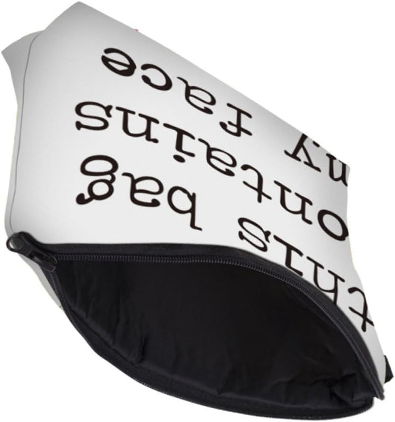 POPETPOP Black Cosmetic Pouch Zipper Makeup Bag For Women Travel Toiletries - Image 2